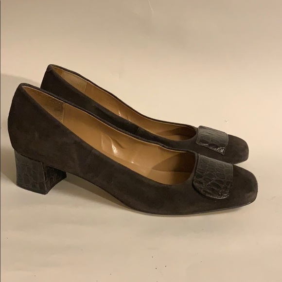 Talbots brown suede leather shoes size 8B - Picture 1 of 8